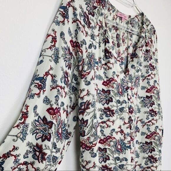 Rose & Rhyme Blouse 3/4 Length Sleeves Floral - Picture 4 of 7